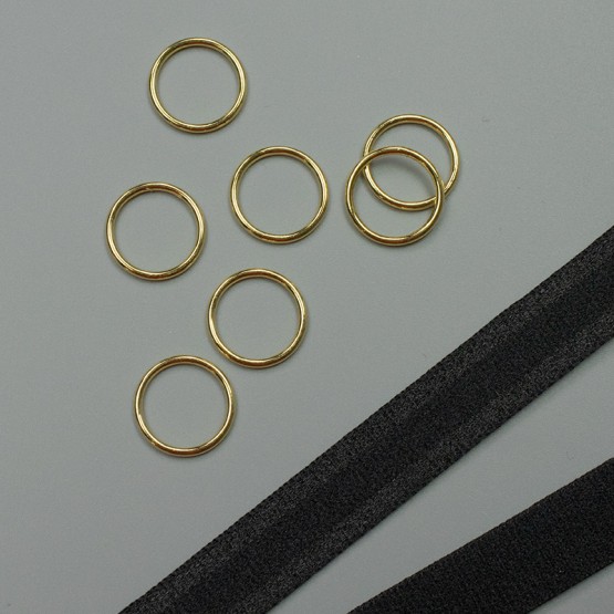 Кольцо металлическое для бюстгальтера, золото, 15 мм (6 DG/15) (010549)