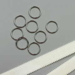 Кольцо металлическое для бюстгальтера, серебро, 15 мм (6 DG/15) (010552)