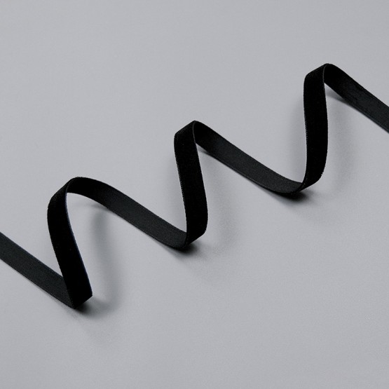 Бархатная лента полиэстер, 9 мм, black (030) (014768)