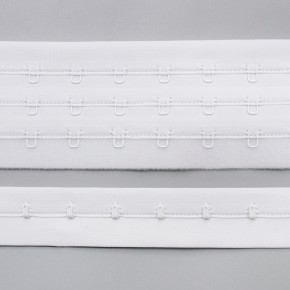 Застежка крючки и петли на ленте, 3 ряда, белый, Corseteria (014831)