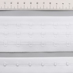 Застежка крючки и петли на ленте, 3 ряда, белый, Corseteria (014831) Застежка крючки и петли на ленте, 3 ряда, белый, Corseteria (014831)