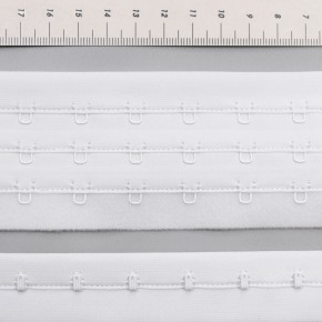 Застежка крючки и петли на ленте, 3 ряда, белый, Corseteria (014831)