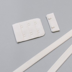 Застежка крючки и петли микрофибра, 38 мм, 3 ряда, молочный, Corseteria (014833)