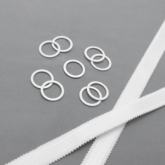 Кольцо металлическое для бюстгальтера, белый, 16 мм (6 NC/16) (008701)